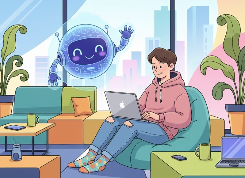 Freelancer working with ai